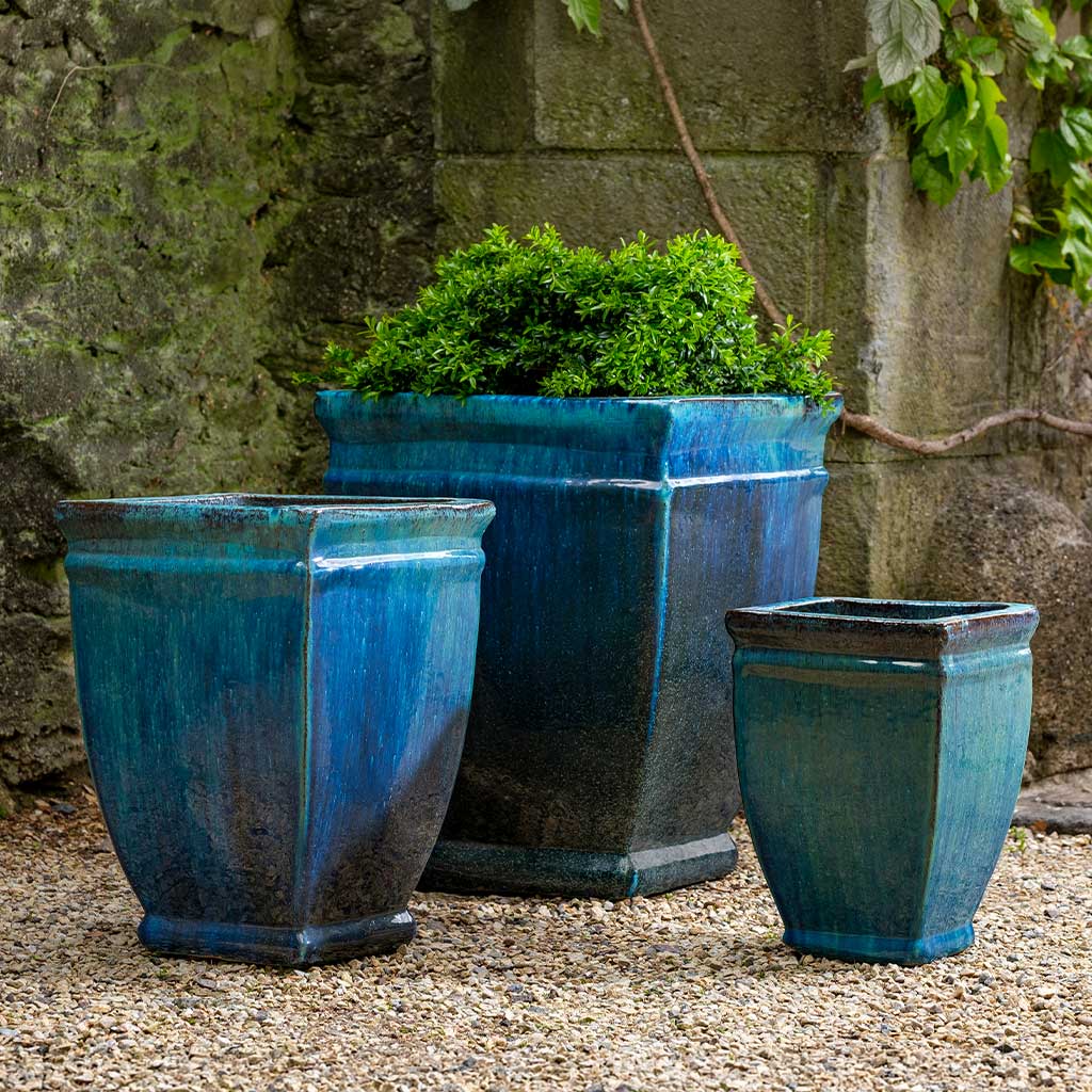 Square Rolled Rim Planter - S/3