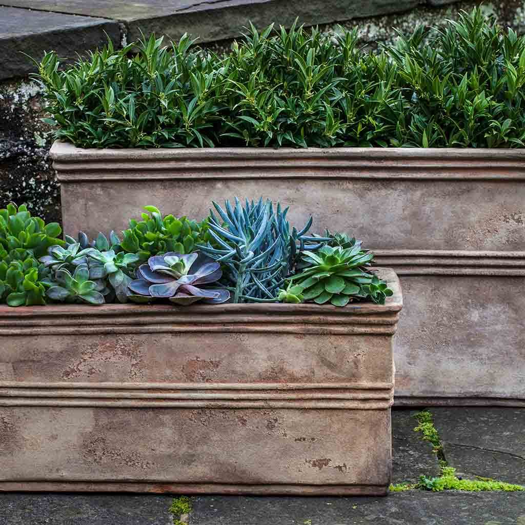 Antico Rectangular Planter - S/2