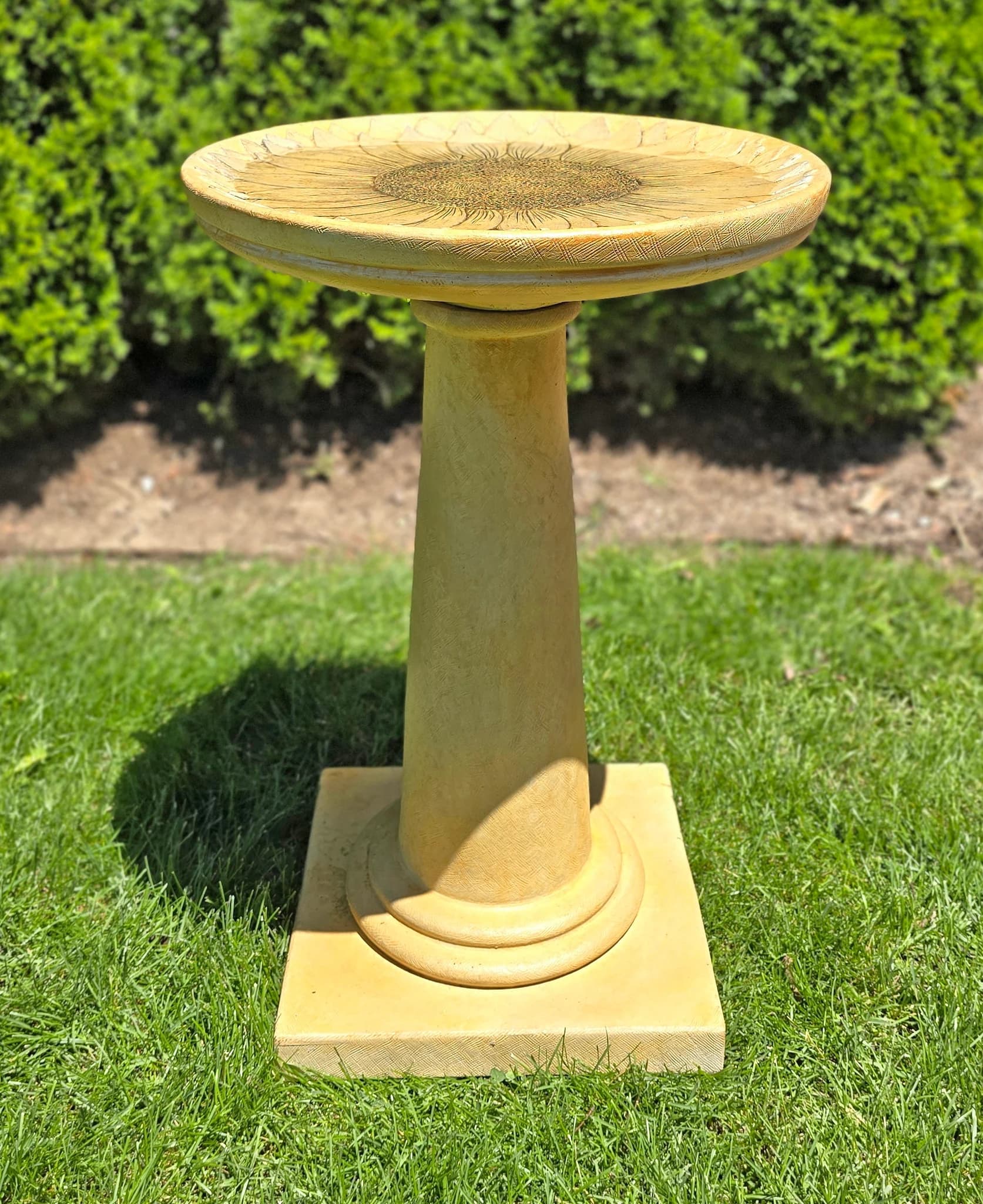 Sunflower Birdbath