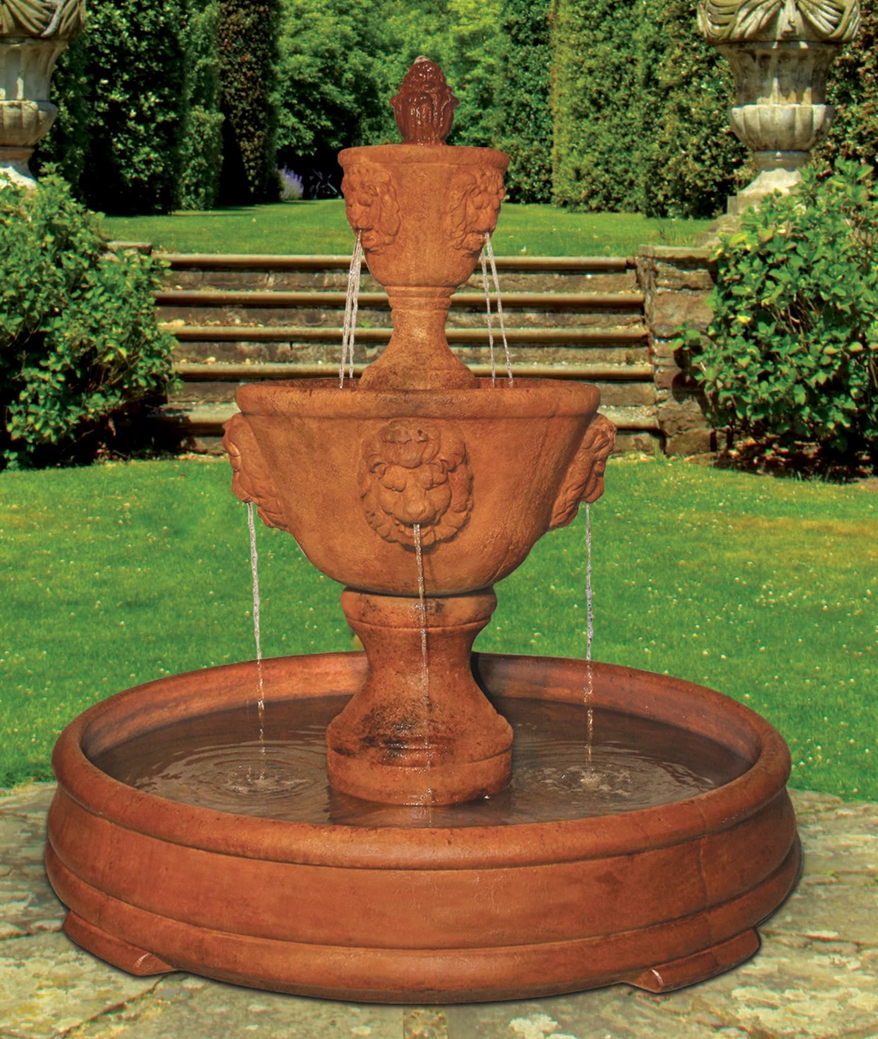 Medium Two-Tier Leonesco Fountain in Grando Pool