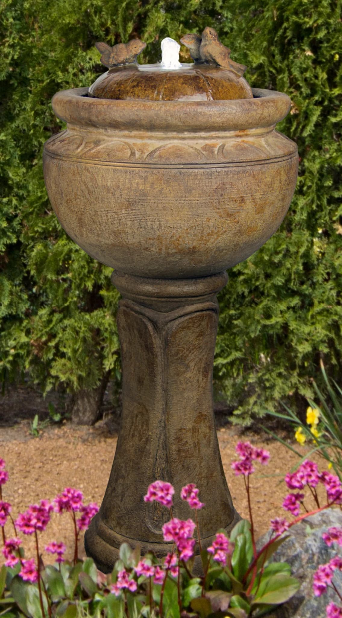 New Tall Birds Patio Bubbler Fountain