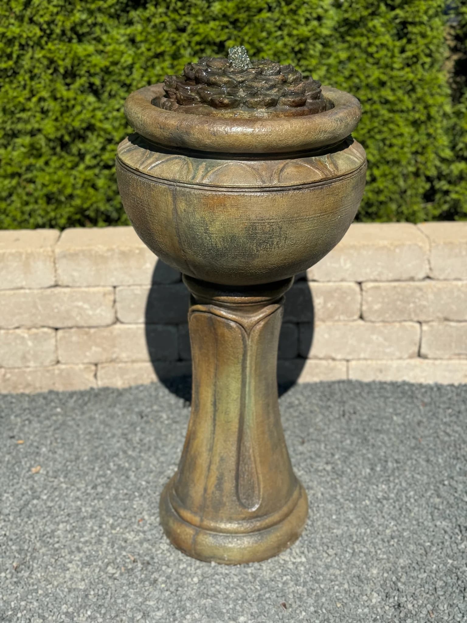 New Tall Dahlia Patio Bubbler Fountain
