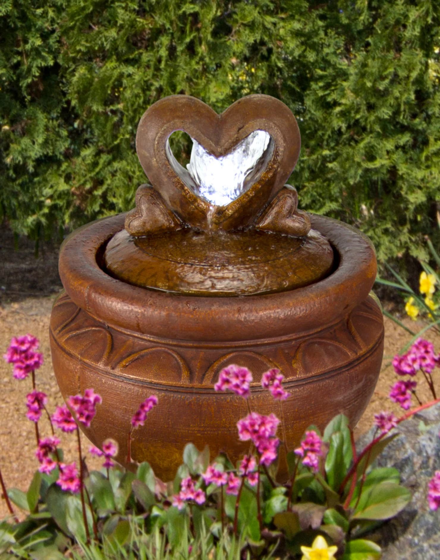Heart of Hearts Patio Bubbler Fountain