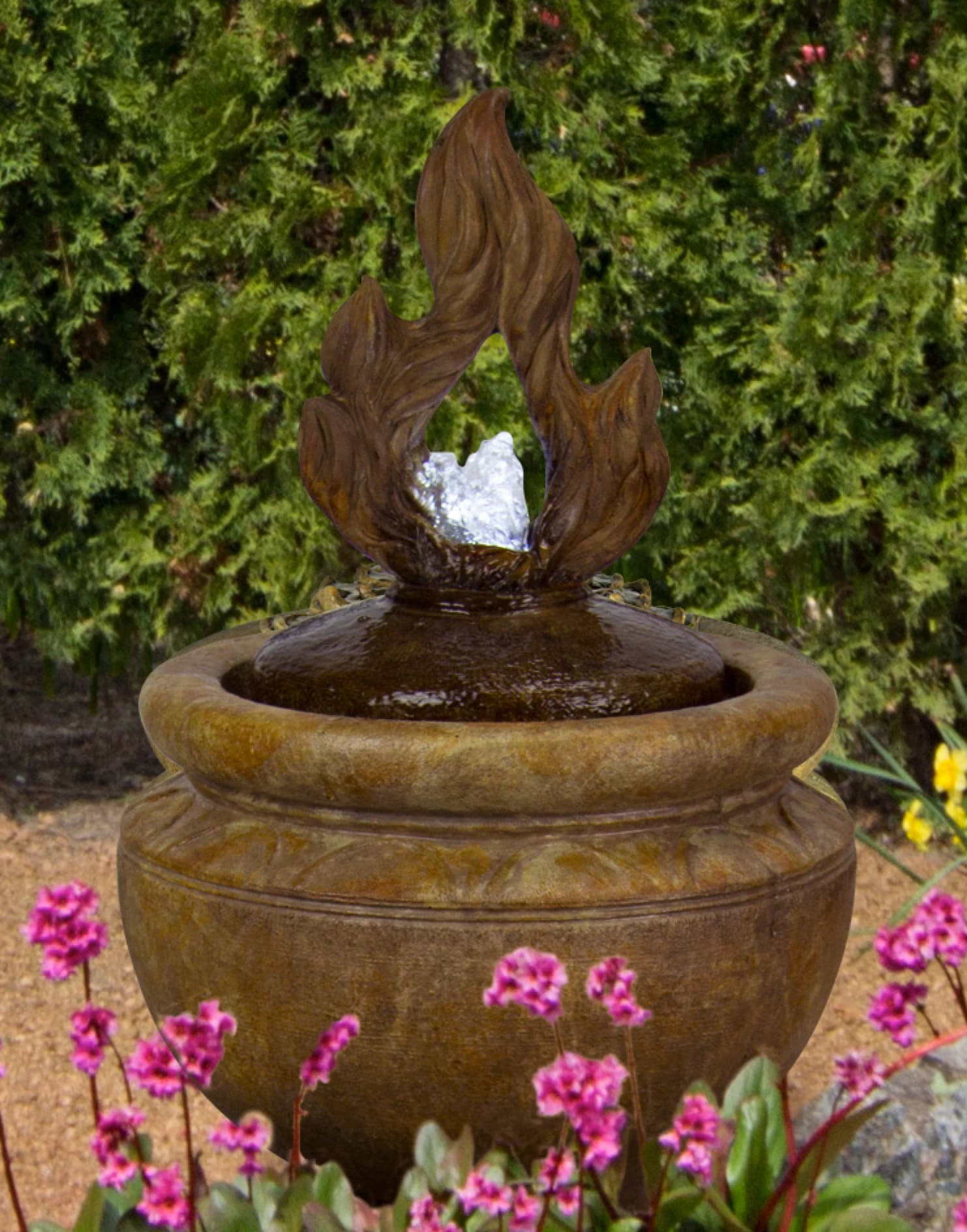 Fiery Flame Patio Bubbler Fountain