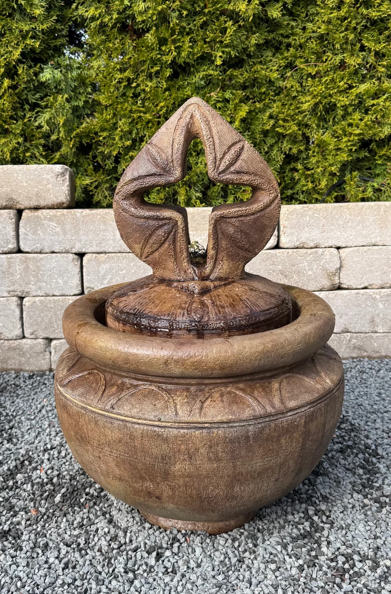 Antique Cross Patio Bubbler Fountain