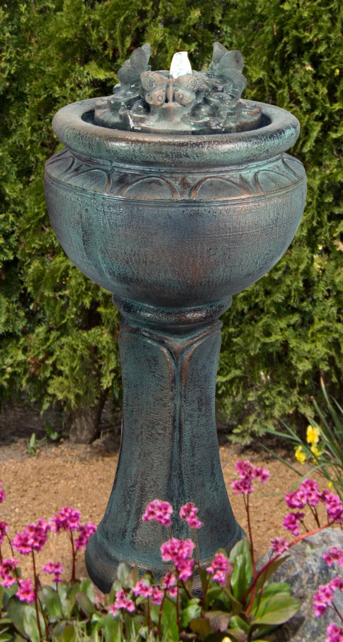 New Tall Butterfly Patio Bubbler Fountain