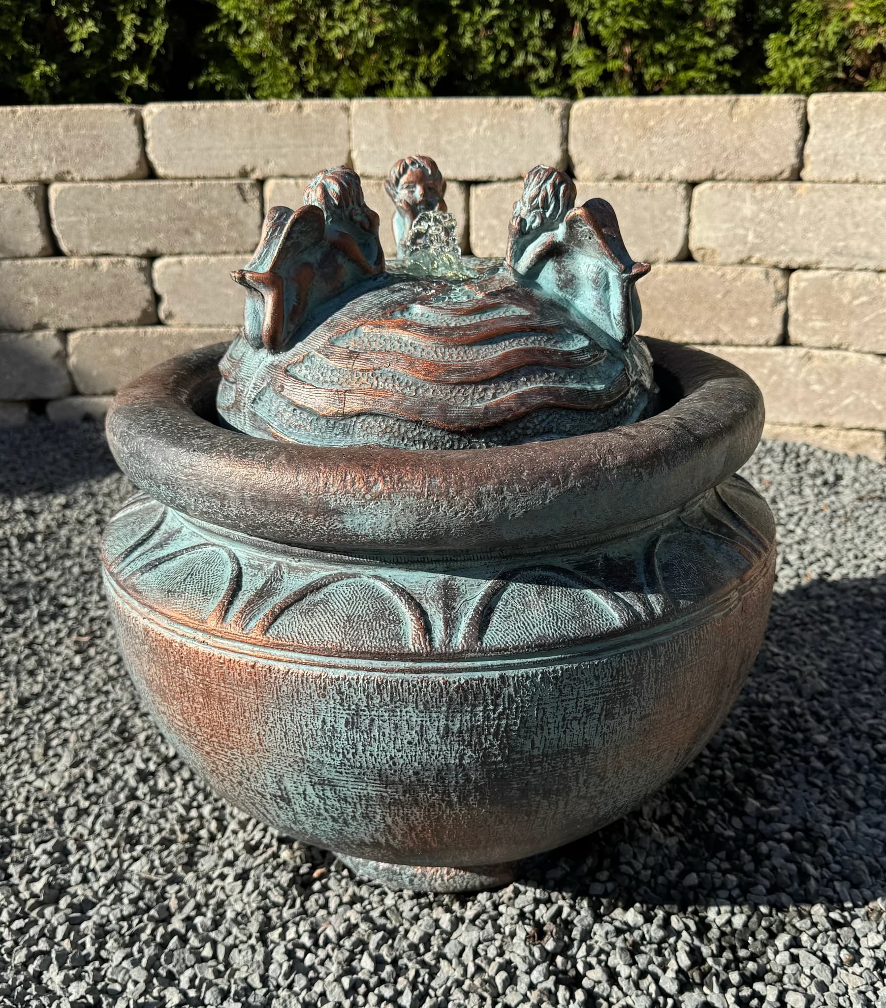 New Cherub Patio Bubbler Fountain
