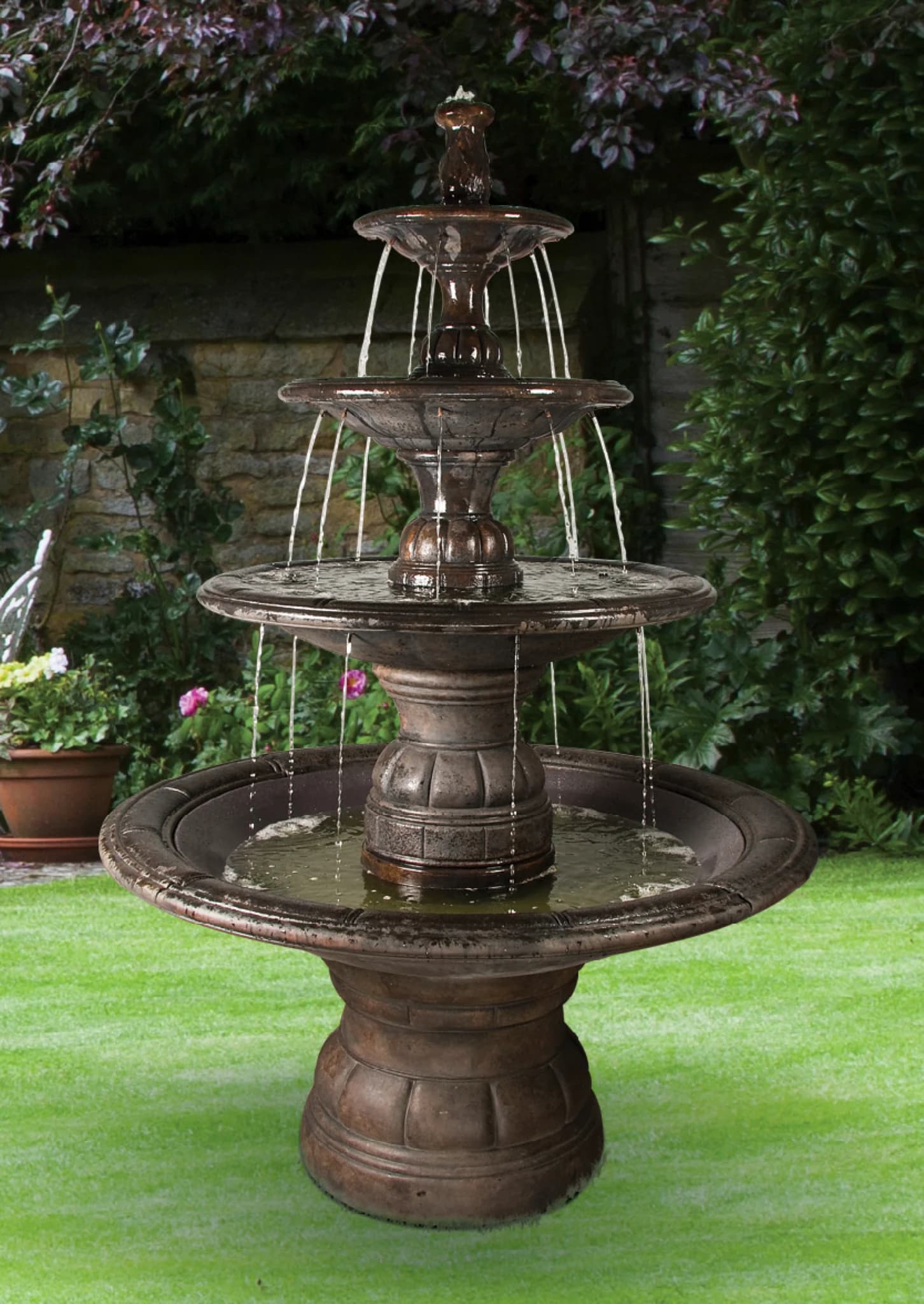 Grande Contemporary Four-Tier Fountain