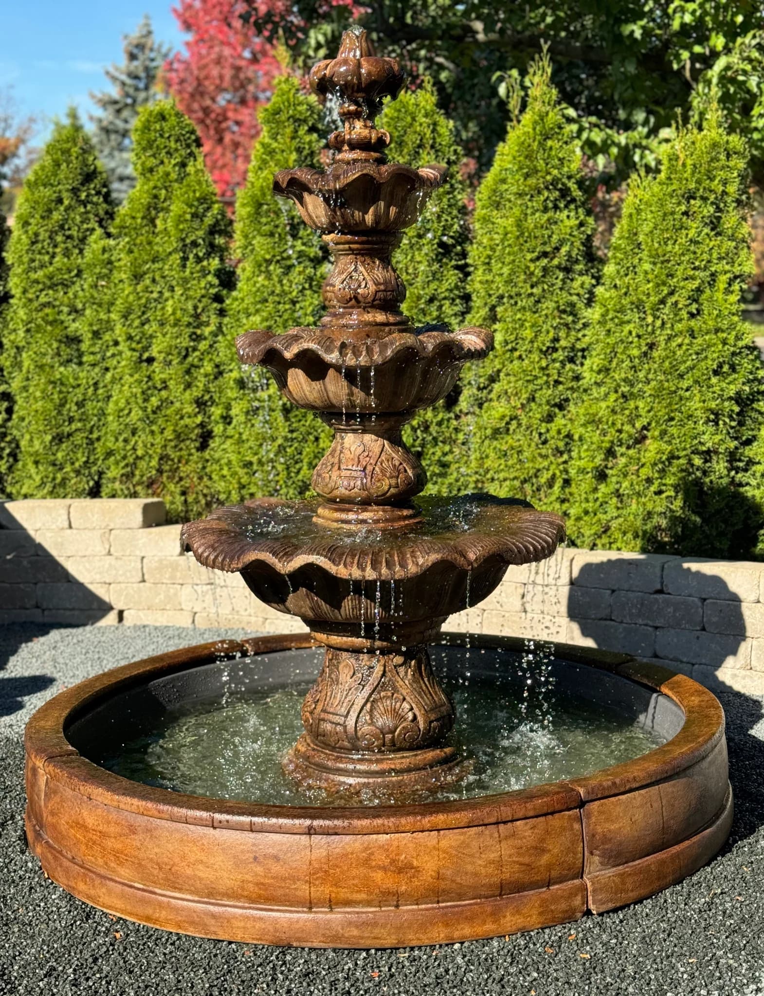 Three-Tier Renaissance Fountain in Valencia Pool