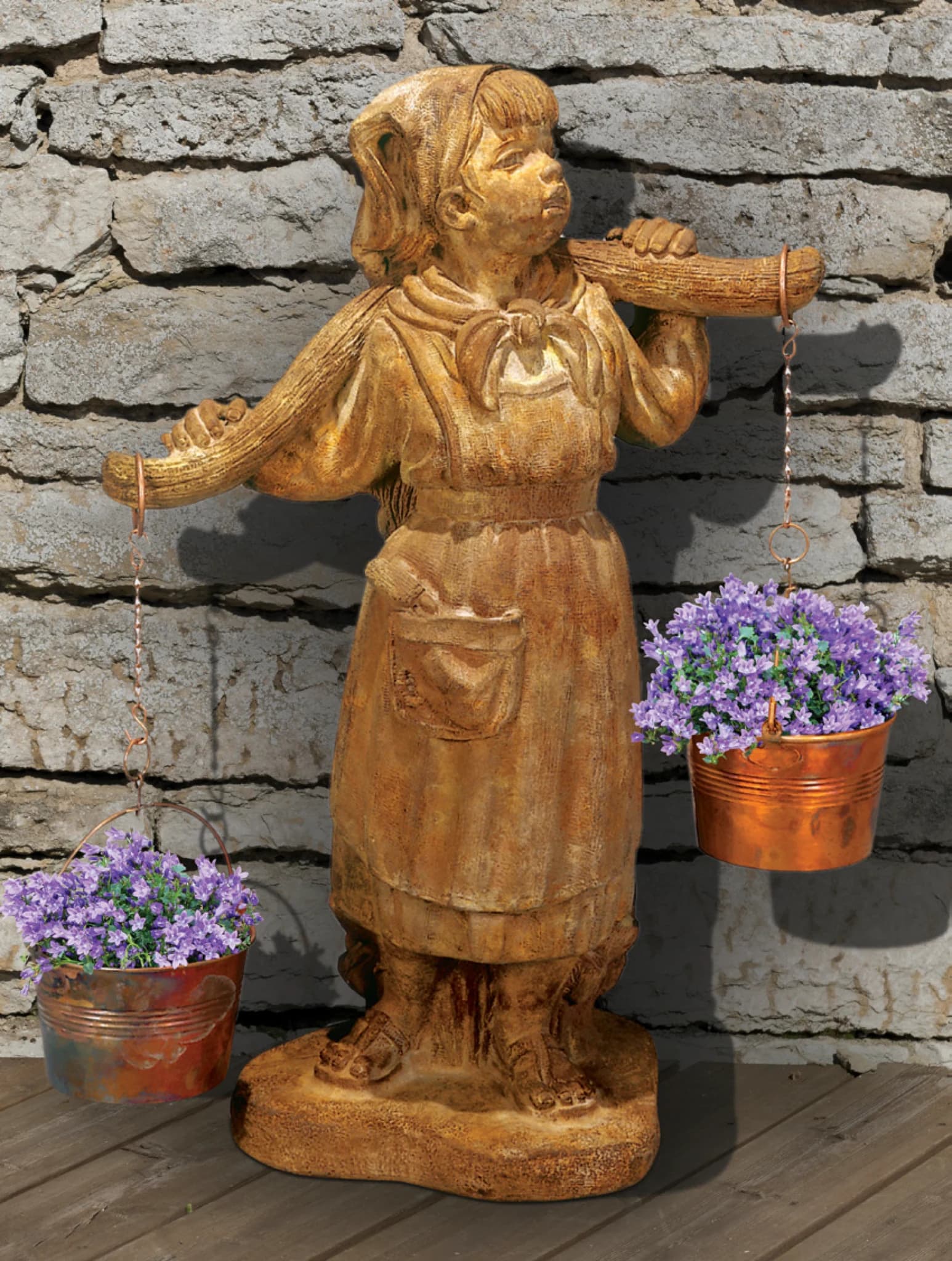Milkmaid Planter w/ Copper Pails